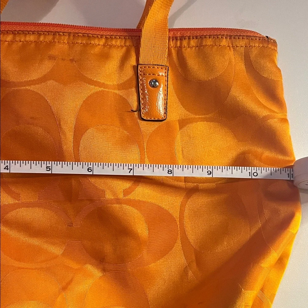 Coach Orange Nylon Tote with Unbranded Charm - Picture 10 of 11